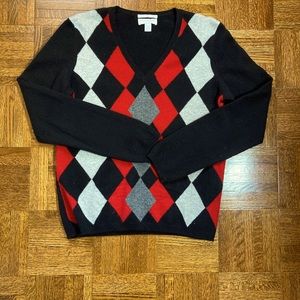 Charter Club Cashmere Sweater, size Petite Small, Argyle